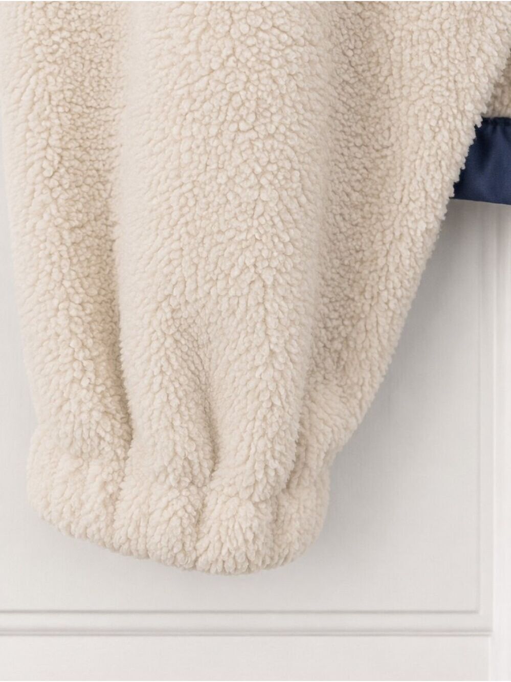 So Me Cream Blue Sherpa Pullover Hoodie Size Small - Picture 7 of 9